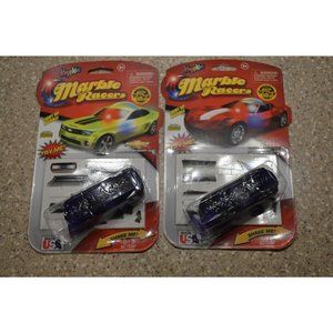 Krazy Kars Marble Racers Light Up Corvette Stingray - Camaro SS Lot of 2 (B)